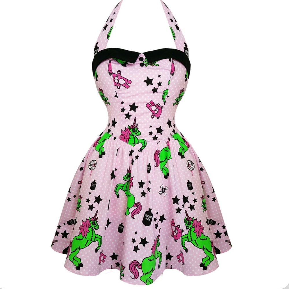 💕Pin Up Girl Zombie Unicorn Hell Bunny Dress💕